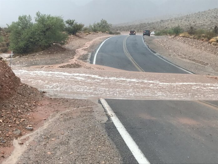 Heavy rain hits parts of Las Vegas, Pahrump on Monday